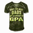 G Pa Grandpa Gift Only The Best Dads Get Promoted To G Pa V2 Men's Short Sleeve V-neck 3D Print Retro Tshirt Green