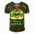 Gastroparesis Warrior Skull Women Vintage Green Ribbon Gastroparesis Gastroparesis Awareness Men's Short Sleeve V-neck 3D Print Retro Tshirt Green