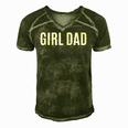 Girl Dad Fathers Day Gift From Daughter Baby Girl Raglan Baseball Tee Men's Short Sleeve V-neck 3D Print Retro Tshirt Green