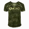 Girl Dad Outnumbered Tee Fathers Day Gift From Wife Daughter Men's Short Sleeve V-neck 3D Print Retro Tshirt Green