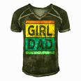 Girl Dad With Daughters For Men Men's Short Sleeve V-neck 3D Print Retro Tshirt Green