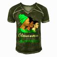 Glaucoma Awareness Green Women Glaucoma Glaucoma Awareness Men's Short Sleeve V-neck 3D Print Retro Tshirt Green