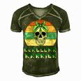 Glaucoma Warrior Skull Women Vintage Green Ribbon Glaucoma Glaucoma Awareness V2 Men's Short Sleeve V-neck 3D Print Retro Tshirt Green