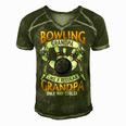 Grandfather Cool Grandad Bowler 416 Bowling Bowler Men's Short Sleeve V-neck 3D Print Retro Tshirt Green