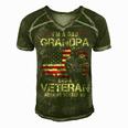 Grandpa For Men Fathers Day Im A Dad Grandpa Veteran Men's Short Sleeve V-neck 3D Print Retro Tshirt Green