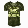 Grandpa Gift Only The Best Dads Get Promoted To Grandpa Men's Short Sleeve V-neck 3D Print Retro Tshirt Green