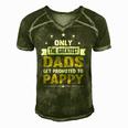 Greatest Dads Get Promoted To Pappy Grandpa Gift For Men Men's Short Sleeve V-neck 3D Print Retro Tshirt Green