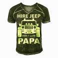 Hirejeep Dont Care Papa T-Shirt Fathers Day Gift Men's Short Sleeve V-neck 3D Print Retro Tshirt Green