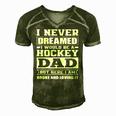 Hockey Dad Funny Dads Ice Hockey Men's Short Sleeve V-neck 3D Print Retro Tshirt Green