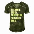 Husband Daddy Protector Provider Hero Fathers Day Daddy Day Men's Short Sleeve V-neck 3D Print Retro Tshirt Green