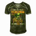 I Have Two Titles Fisherman Papa Bass Fishing Fathers Day Men's Short Sleeve V-neck 3D Print Retro Tshirt Green