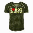 I Heart Hot Grandpas I Love Hot Grandpas Men's Short Sleeve V-neck 3D Print Retro Tshirt Green