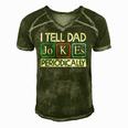 I Tell Dad Jokes Periodically Funny Vintage Fathers Day Men's Short Sleeve V-neck 3D Print Retro Tshirt Green