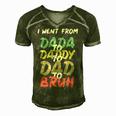 I Went From Dada To Daddy To Dad To Bruh Funny Fathers Day Men's Short Sleeve V-neck 3D Print Retro Tshirt Green