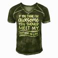 If You Think Im Awesome You Should Meet My Father-In-Law Men's Short Sleeve V-neck 3D Print Retro Tshirt Green