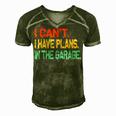 Ill Be In The Garage Funny Dad Work Repair Car Mechanic Men's Short Sleeve V-neck 3D Print Retro Tshirt Green