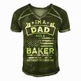 Im A Dad And Baker Funny Fathers Day & 4Th Of July Men's Short Sleeve V-neck 3D Print Retro Tshirt Green