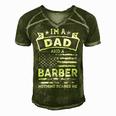 Im A Dad And Barber Funny Fathers Day & 4Th Of July Men's Short Sleeve V-neck 3D Print Retro Tshirt Green