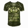 Im A Dad And Day Trader Funny Fathers Day & 4Th Of July Men's Short Sleeve V-neck 3D Print Retro Tshirt Green