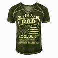 Im A Dad And Zoologist Funny Fathers Day & 4Th Of July Men's Short Sleeve V-neck 3D Print Retro Tshirt Green