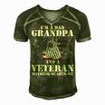Im A Dad Grandpa Funny Veteran Fathers Day Men's Short Sleeve V-neck 3D Print Retro Tshirt Green