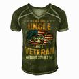 Im A Dad Uncle And A Veteran Fathers Day Fun 4Th Of July Men's Short Sleeve V-neck 3D Print Retro Tshirt Green