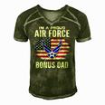 Im A Proud Air Force Bonus Dad With American Flag Veteran Men's Short Sleeve V-neck 3D Print Retro Tshirt Green