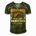Its All About Drinking Beer And Scoring 178 Bowling Bowler Men's Short Sleeve V-neck 3D Print Retro Tshirt Green