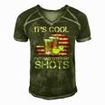 Its Cool Ive Had Both My Shots American Flag 4Th Of July Men's Short Sleeve V-neck 3D Print Retro Tshirt Green