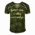 Jackson Lake Georgia Funny Fishing Camping Summer Gift Men's Short Sleeve V-neck 3D Print Retro Tshirt Green