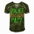 Juliet Echo Echo Papa Papa T-Shirt Fathers Day Gift Men's Short Sleeve V-neck 3D Print Retro Tshirt Green