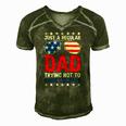 Just A Regular Dad Trying Not To Raise Liberals Voted Trump Men's Short Sleeve V-neck 3D Print Retro Tshirt Green
