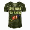 Just Here To Bang 4Th July American Flag - Independence Day Men's Short Sleeve V-neck 3D Print Retro Tshirt Green