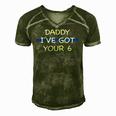 Kids Daddy Ive Got Your 6 Thin Blue Line Cute Men's Short Sleeve V-neck 3D Print Retro Tshirt Green
