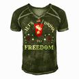 Lets Drink To Freedom Firework Patriotic 4Th Of July Men's Short Sleeve V-neck 3D Print Retro Tshirt Green