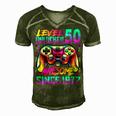 Level 50 Unlocked Awesome Since 1972 50Th Birthday Gaming Men's Short Sleeve V-neck 3D Print Retro Tshirt Green