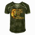 Lion Dad Dont Scare Me I Have 3 Daughters Funny Fathers Day Men's Short Sleeve V-neck 3D Print Retro Tshirt Green