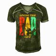 Living The Dad Life Retro Men's Short Sleeve V-neck 3D Print Retro Tshirt Green