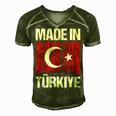 Made In Turkey Flag Turkish 8 Shirt Men's Short Sleeve V-neck 3D Print Retro Tshirt Green