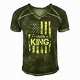 Maga King Make America Great Again Retro American Flag Men's Short Sleeve V-neck 3D Print Retro Tshirt Green