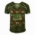 Mama Claus Christmas Ugly Sweater Men's Short Sleeve V-neck 3D Print Retro Tshirt Green