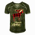 Mama Moose Matching Family Christmas 506 Shirt Men's Short Sleeve V-neck 3D Print Retro Tshirt Green