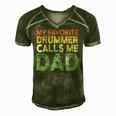 Marching Band Retro Drumline Dad Funny Gift For Daddy Men's Short Sleeve V-neck 3D Print Retro Tshirt Green