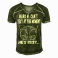 Mark M Cant Text At The Moment Hes Busy Men's Short Sleeve V-neck 3D Print Retro Tshirt Green