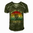 Master Of The Campfire Camping Retro Camper Men's Short Sleeve V-neck 3D Print Retro Tshirt Green