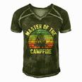 Master Of The Campfire Camping Vintage Camper Men's Short Sleeve V-neck 3D Print Retro Tshirt Green