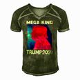 Mega King Usa Flag Proud Ultra Maga Trump 2024 Anti Biden Men's Short Sleeve V-neck 3D Print Retro Tshirt Green
