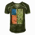 Mens Anti Liberal Just A Regular Dad Trying Not To Raise Liberals Men's Short Sleeve V-neck 3D Print Retro Tshirt Green