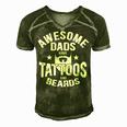 Mens Awesome Dads Have Tattoos And Beards Tattooist Lover Gift V2 Men's Short Sleeve V-neck 3D Print Retro Tshirt Green
