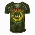 Mens Best Dad By Par Golf Lover Fathers Day Men's Short Sleeve V-neck 3D Print Retro Tshirt Green